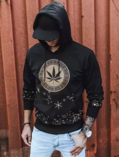 Pánska mikina s potlačou čierna FashionStreet BX5325