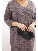 Dámske Plus veľkosť žoržetu V-neck Fango šaty