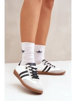 Niskie Trampki Tenisówki Damskie Biało-Czarne Loredis