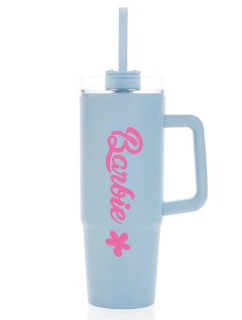 BARBIE - světle modrý cestovní hrnek s průhledným víčkem 900 ml