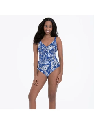 Jednodielne plavky 7244 M3 modrá a biela - Anita