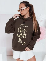 Dámska nadrozmerná mikina LOVEWILL hnedá FashionStreet BY1470 Dámska nadrozmerná mikina LOVEWILL hnedá FashionStreet BY1470