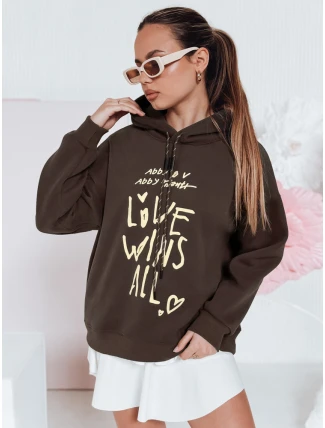 Dámska nadrozmerná mikina LOVEWILL hnedá FashionStreet BY1470 Dámska nadrozmerná mikina LOVEWILL hnedá FashionStreet BY1470