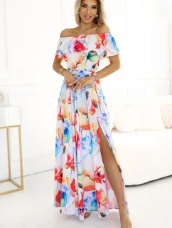 194-5 Dlhé letné šaty s kvetinovým pásom ?