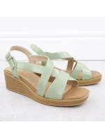 Zelené lakované dámske sandále na platforme Sergio Leone SK298