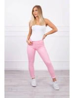 Svetloružové džínsové nohavice