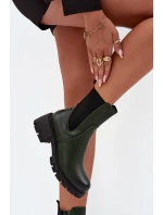 Dámska členková obuv RMR2038 Tmavo zelená s čiernou - Jezzi