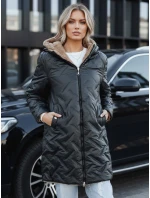 Dámska dlhá prešívaná bunda čierna FashionStreet TY5465 Dámska dlhá prešívaná bunda čierna FashionStreet TY5465