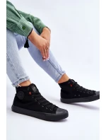 Damskie Klasyczne Wysokie Trampki Big Star T274033 Czarne