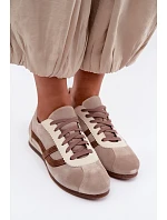 Dámske semišové nízke tenisky Dark Beige Zazoo N1068 Dámske semišové nízke tenisky Dark Beige Zazoo N1068