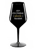 I AM (MO)MENTALLY GLASSED - čierny nerozbitný pohár na víno 470 ml