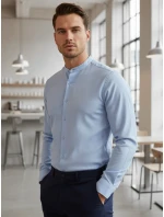 Pánska ležérna košeľa SLIM FIT so stojacím golierom modrá FashionStreet DX2616 Pánska ležérna košeľa SLIM FIT so stojacím golierom modrá FashionStreet DX2616