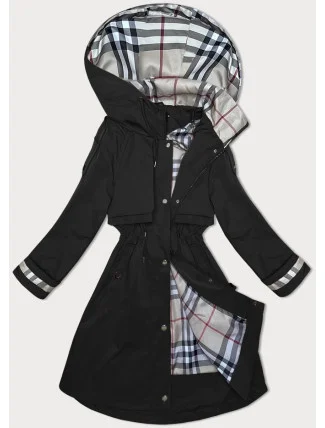 Dámska tenká parka s kapucňou BH Forever čierna (BH-2403)