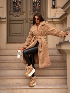 Skórzane Śniegowce Damskie Na Grubej Podeszwie Z Futerkiem Big Star OO274A207 Brązowe