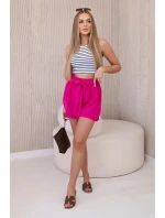 Viskózové šortky viazané v páse fuchsiová