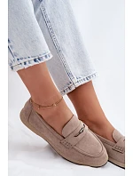 Dámské mokasíny z imitace semiše Vinceza Béžové