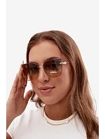 Slnečné okuliare bez rámu, typ „mačacie oko“, UV filter 400, žlté