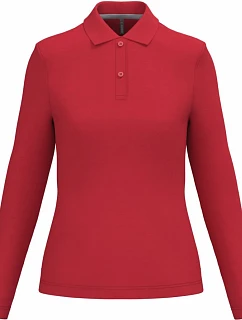 Kariban K 244 Dámske polo tričko s dlhým rukávom z piké 20.K244 červené