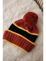 Dámska čiapka Kinga K297 červená+horčicová+čierna Dámska čiapka Kinga K297 červená+horčicová+čierna