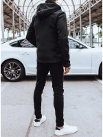 Pánska softshellová bunda s kapucňou čierna FashionStreet TX4473 Pánska softshellová bunda s kapucňou čierna FashionStreet TX4473