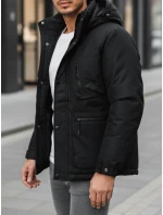 Pánska zimná bunda s kapucňou čierna FashionStreet TX5108