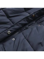 Dámska prešívaná zimná bunda s kapucňou tmavomodrá (7757) Dámska prešívaná zimná bunda s kapucňou tmavomodrá (7757)