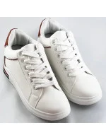 Bielo-hnedé športové topánky so skrytým klinom (666-16)