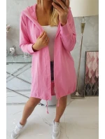 Svetloružový plášť s potlačou