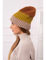 Fleecová čiapka Bojana K265 beige+kiwi+camel