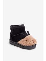 Ocieplane Dziecięce Botki Śniegowce Lamy Czarne Esandira