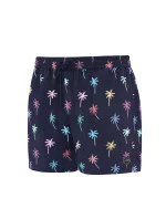 Pánske plavecké šortky Happy Self SM29-23 tmavo modré/kvety - vzor - Self