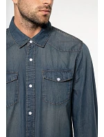 Kariban K 519 Džínsová košeľa s dlhým rukávom 20.K519 blue jean