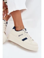 Dámske tenisky na platforme Big Star - svetlo béžové