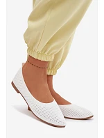 Síťované Materiálové Baleríny Dámské Bílé Sarina