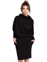 B032 Šaty s kimonovými rukávmi - čierne B032 Šaty s kimonovými rukávmi - čierne