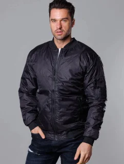 Čierno-červená pánska bunda typu "bomber" s prešívanou podšívkou (AK95-1A)