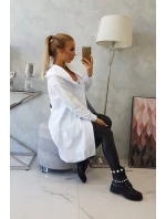 Pláštenka s kapucňou oversize biela