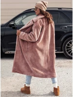 Dámsky zimný kabát GLAMFUR dlhý kožuch ružový FashionStreet TY4700