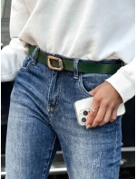Dámske džínsové nohavice JELVANI s opaskom v modrej farbe FashionStreet UY2236