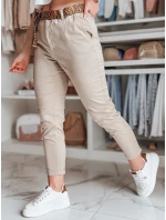 Dámske nohavice s opaskom MADELINA dark beige FashionStreet UY2622 Dámske nohavice s opaskom MADELINA dark beige FashionStreet UY2622