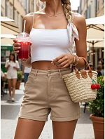 Dámske džínsové šortky béžové FashionStreet SY0521