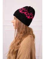 Dámska čiapka Kira K374 black+pink