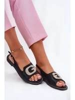 Sandały Damskie Z Ozdobnym Detalem S.Barski KV51-081 Czarne