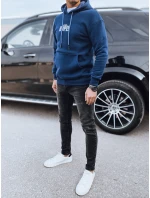 Pánska tmavomodrá mikina s potlačou FashionStreet BX5661