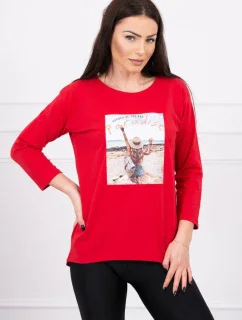 Blúzka s potlačou Paradise červená