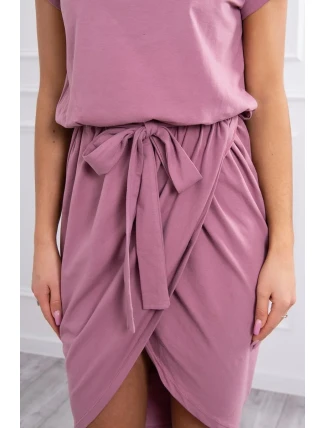 Šaty s obálkou dole tmavo ružové