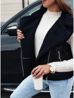 Dámska semišová vesta s ovčou kožušinou WOOLZIP čierna FashionStreet TY4742 Dámska semišová vesta s ovčou kožušinou WOOLZIP čierna FashionStreet TY4742