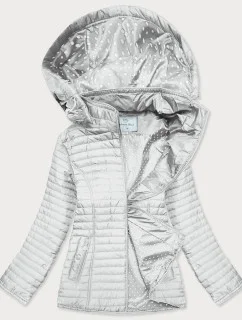 Dámska bunda vo farbe ecru s bodkovanou podšívkou (SF8981)