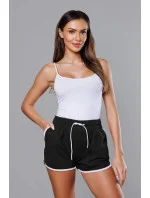 Čierne dámske šortky s kontrastnou lemovkou (8K208-3) Čierne dámske šortky s kontrastnou lemovkou (8K208-3)