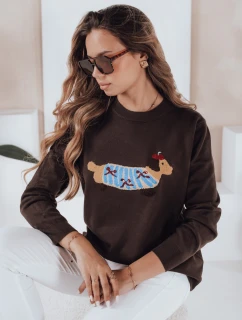Dámsky sveter CHICPAWS s aplikáciou hnedého psa FashionStreet MY2544